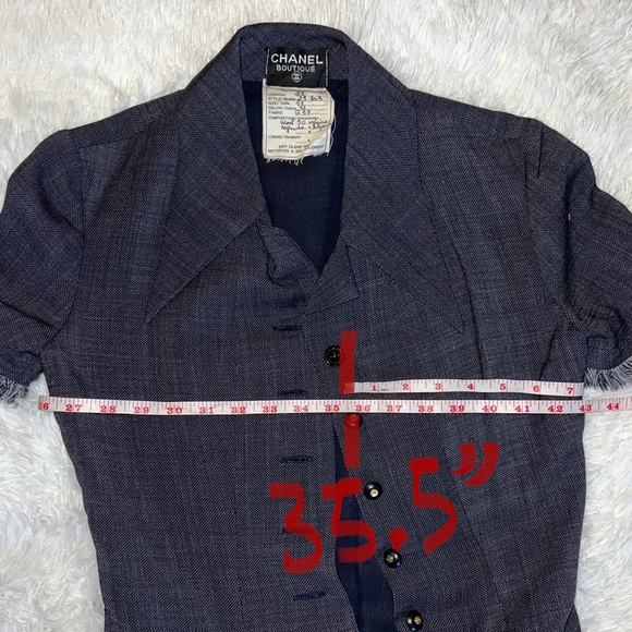Authentic Vintage Chanel Denim Dress Size 38 - Picture 9 of 13